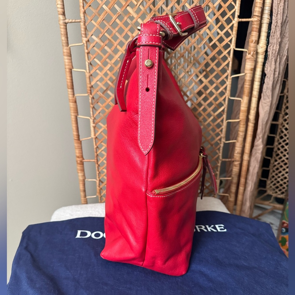 Dooney & Bourke Red Large Zipper Shoulder  Tote Sac - Picture 3 of 15